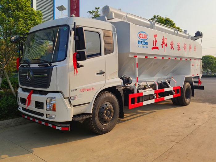國六東風(fēng)天錦散裝飼料運輸車